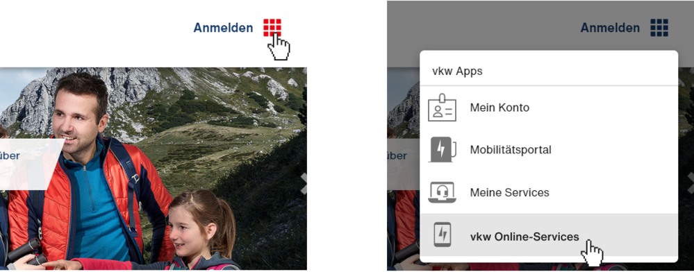 Wo sind die vkw Online-Services?